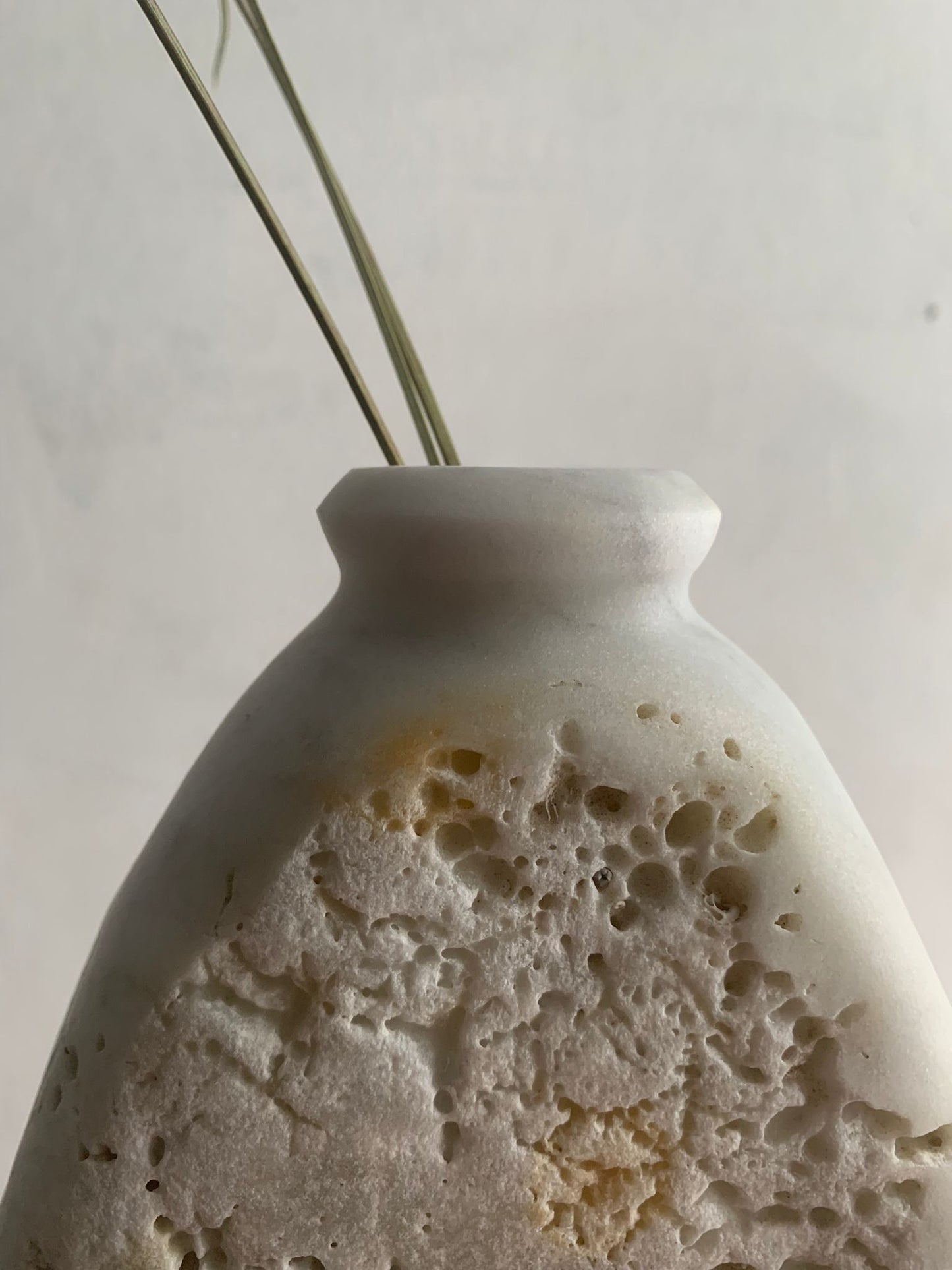 Artistic Marble Vase 'Natura' - Hand-carved by Italian Sculptor
