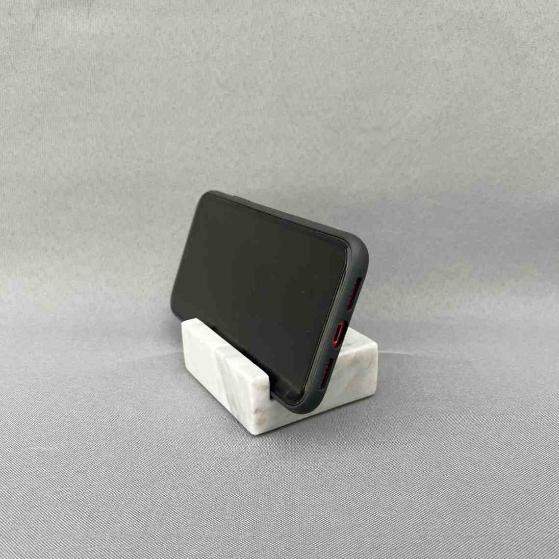 Phone Holder - White Marble