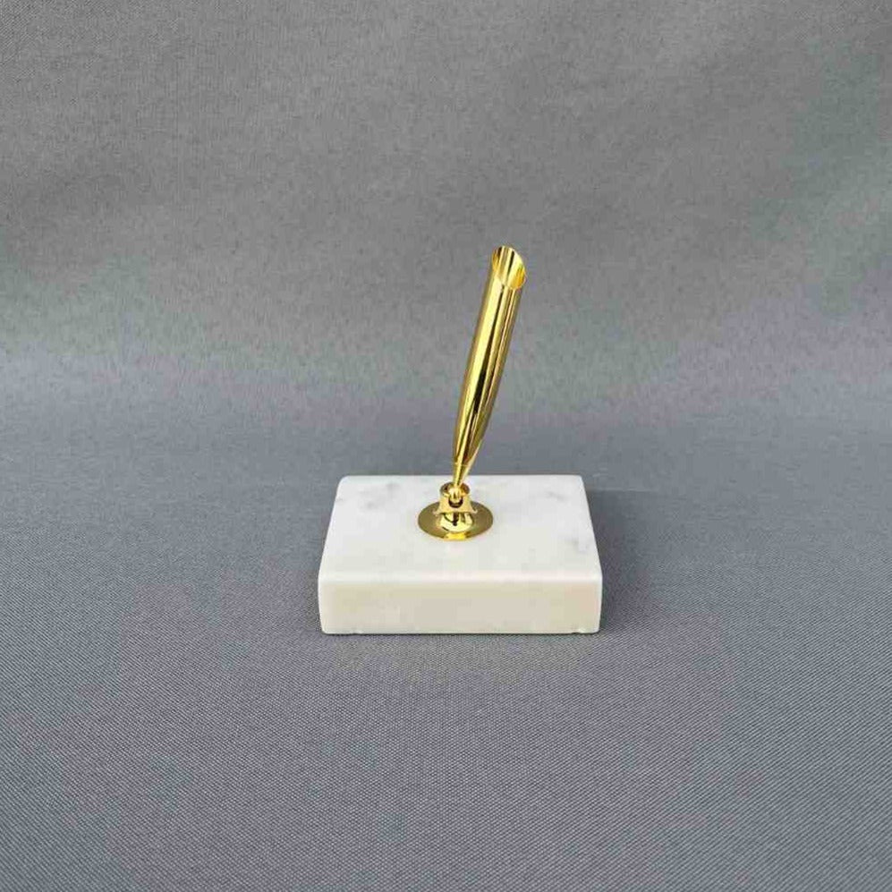 Vintage Pen Stand - White Marble