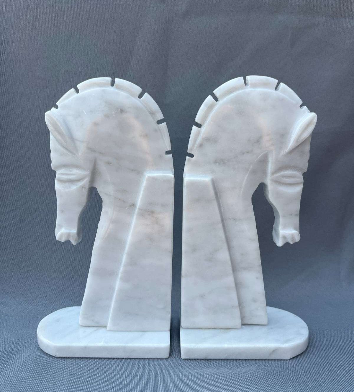Horse Bookends - Marble