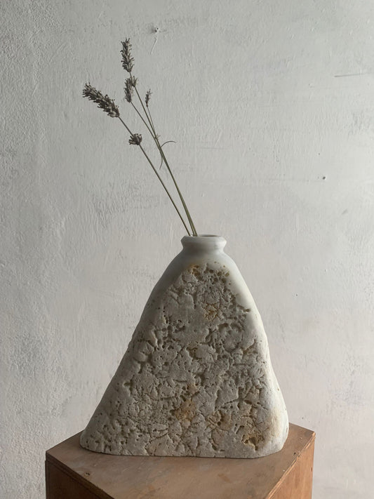 Artistic Marble Vase 'Natura' - Hand-carved by Italian Sculptor
