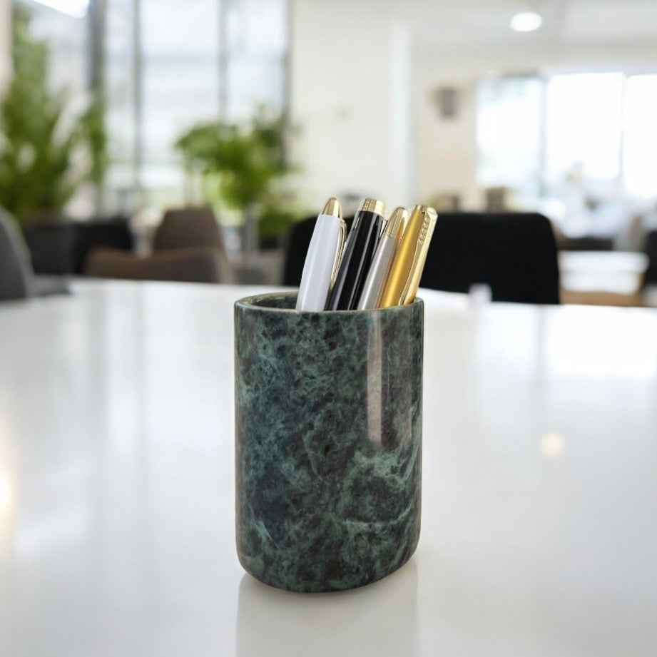 Pen Holder - Green Marble