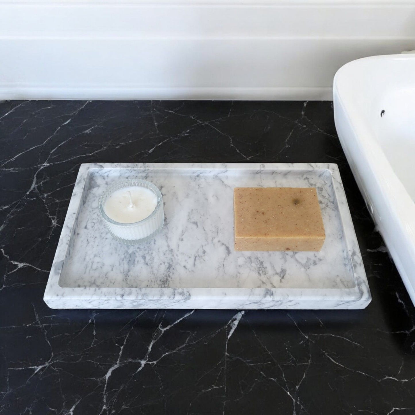 Rectangular Tray - White Marble