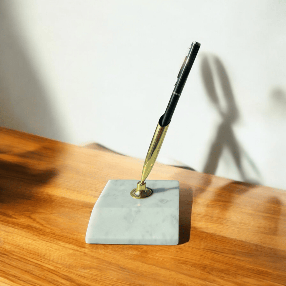 Vintage Pen Stand - White Marble
